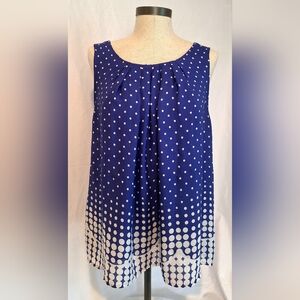 Elle Blue and White Polka Dot Blouse